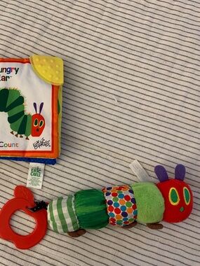 LOT of 2: The Very Hungry Caterpillar Baby Rattle Toys Eric Carle